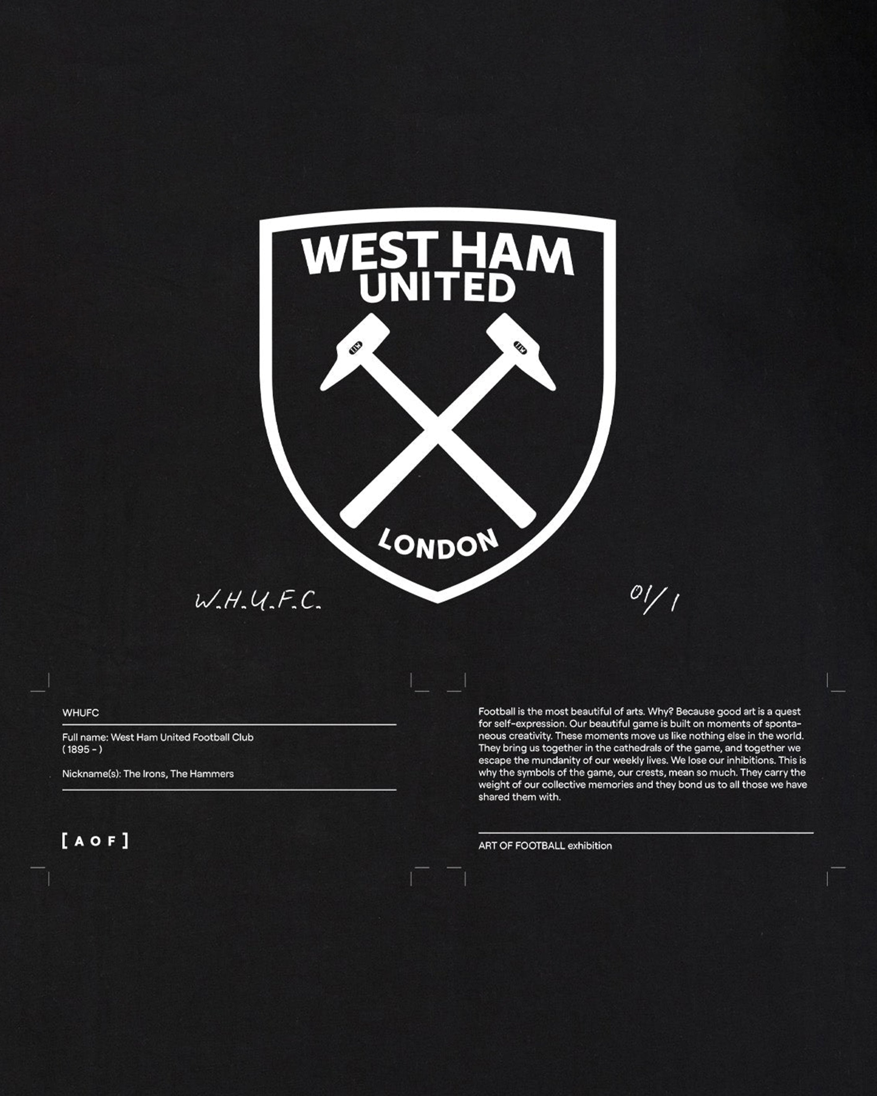 AOF x West Ham Exhibition Tee | Black T-shirt | Art of Football