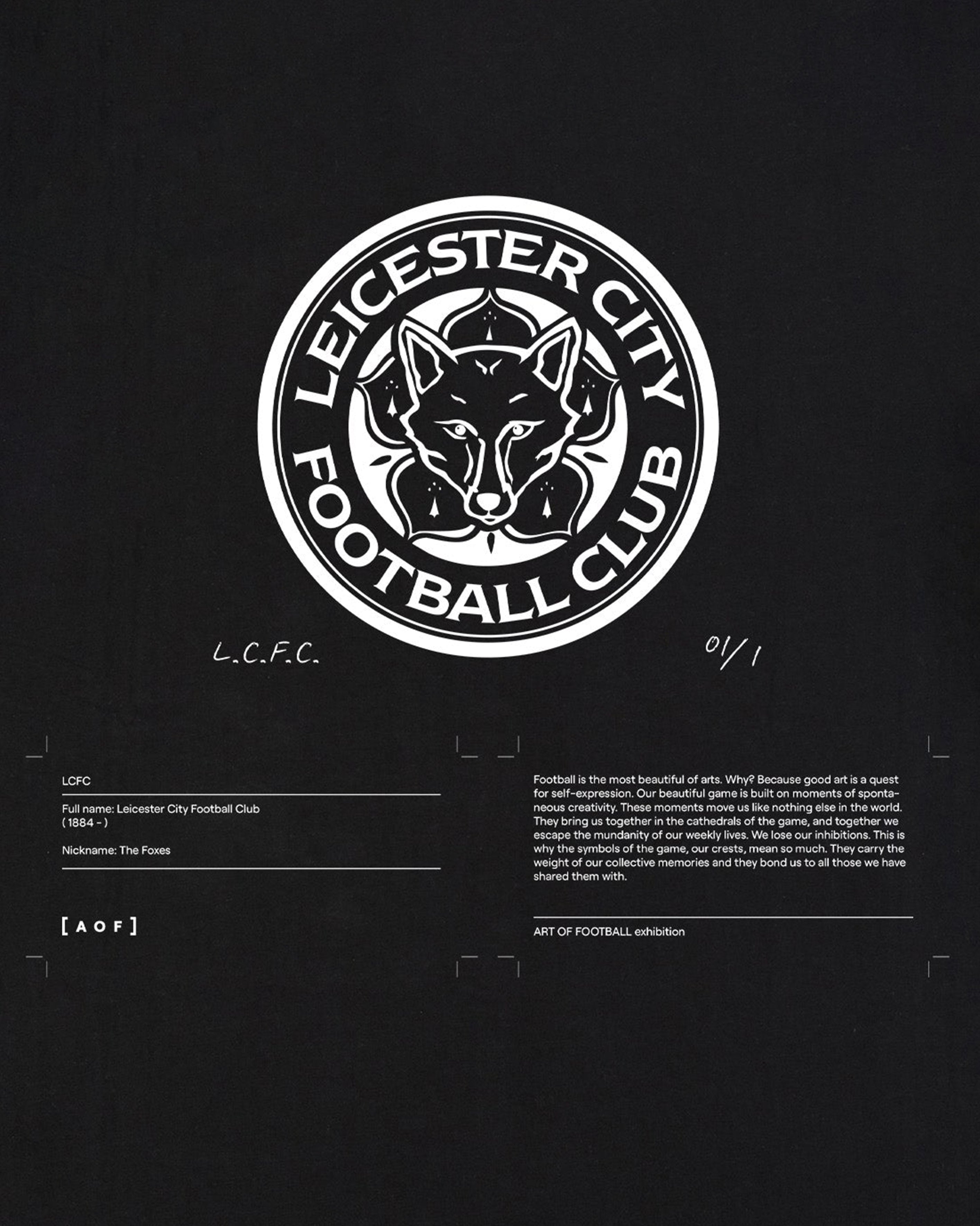 AOF x Leicester Exhibition Tee | Black Graphic T-shirt | Art of Football