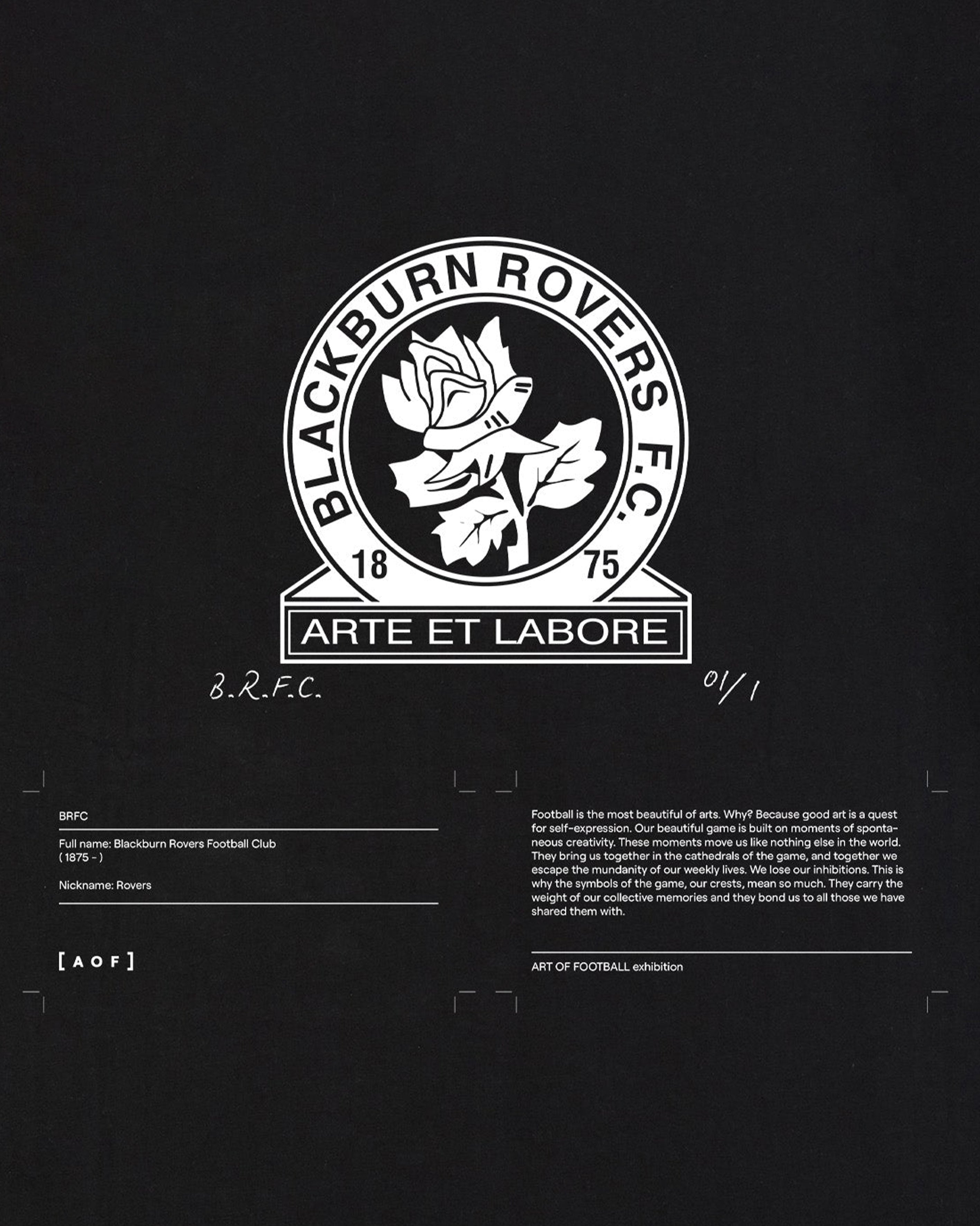 AOF x Blackburn Exhibition Tee | Black T-shirt | Art of Football
