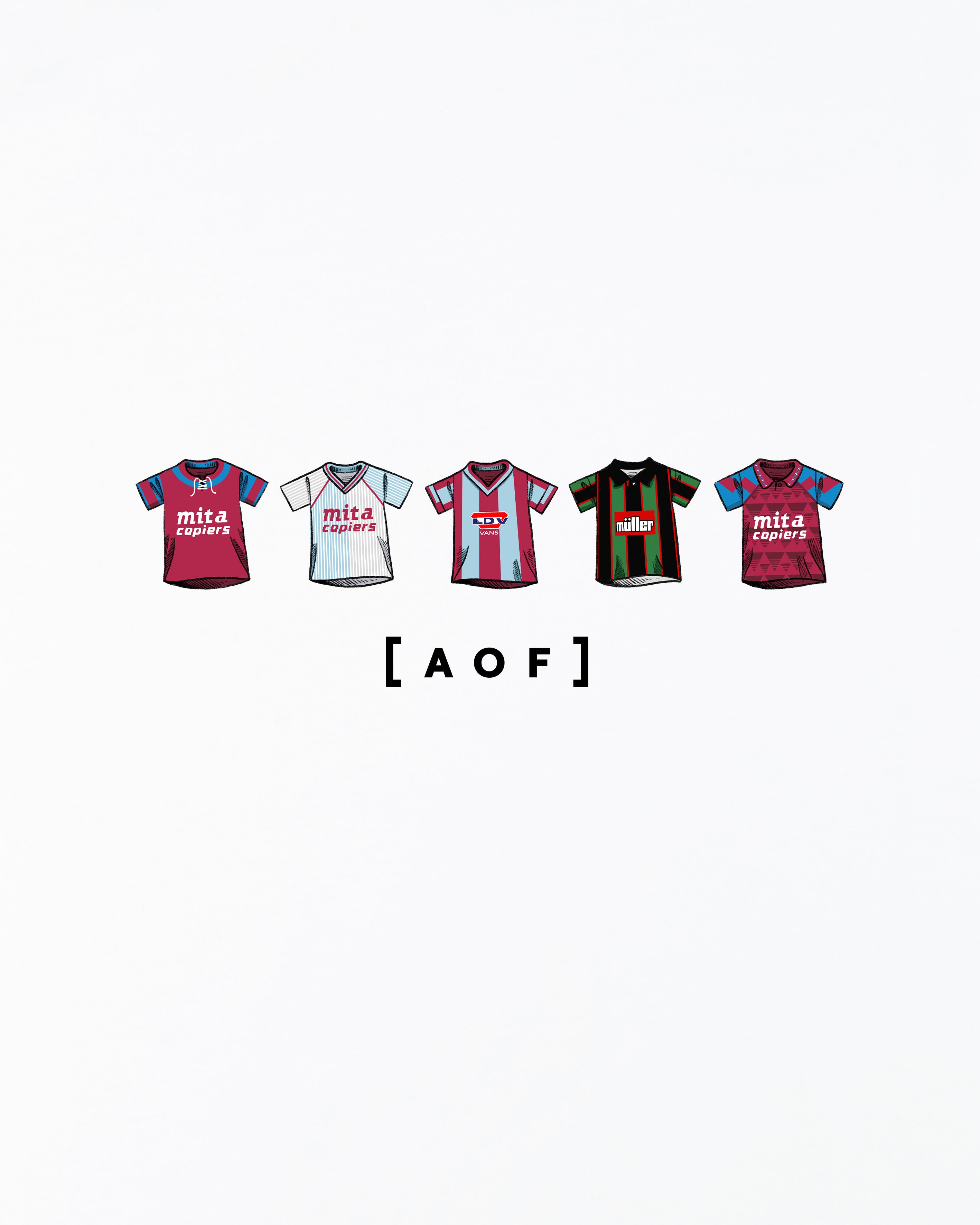 AOF x AVFC Printed Classics Tee | White T-shirt | Art of Football