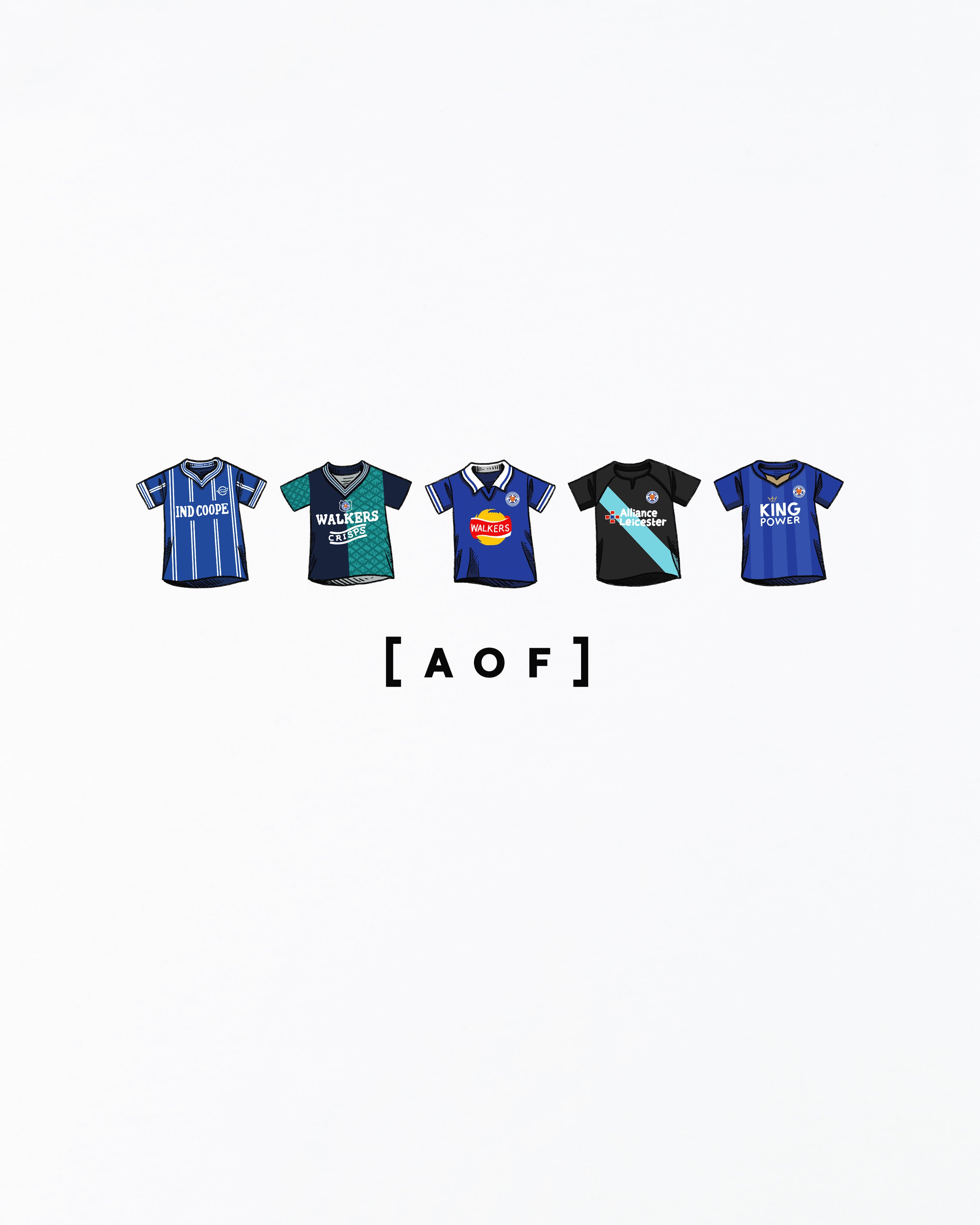 AOF x Leicester Printed Classics Tee | White T-shirt | Art of Football