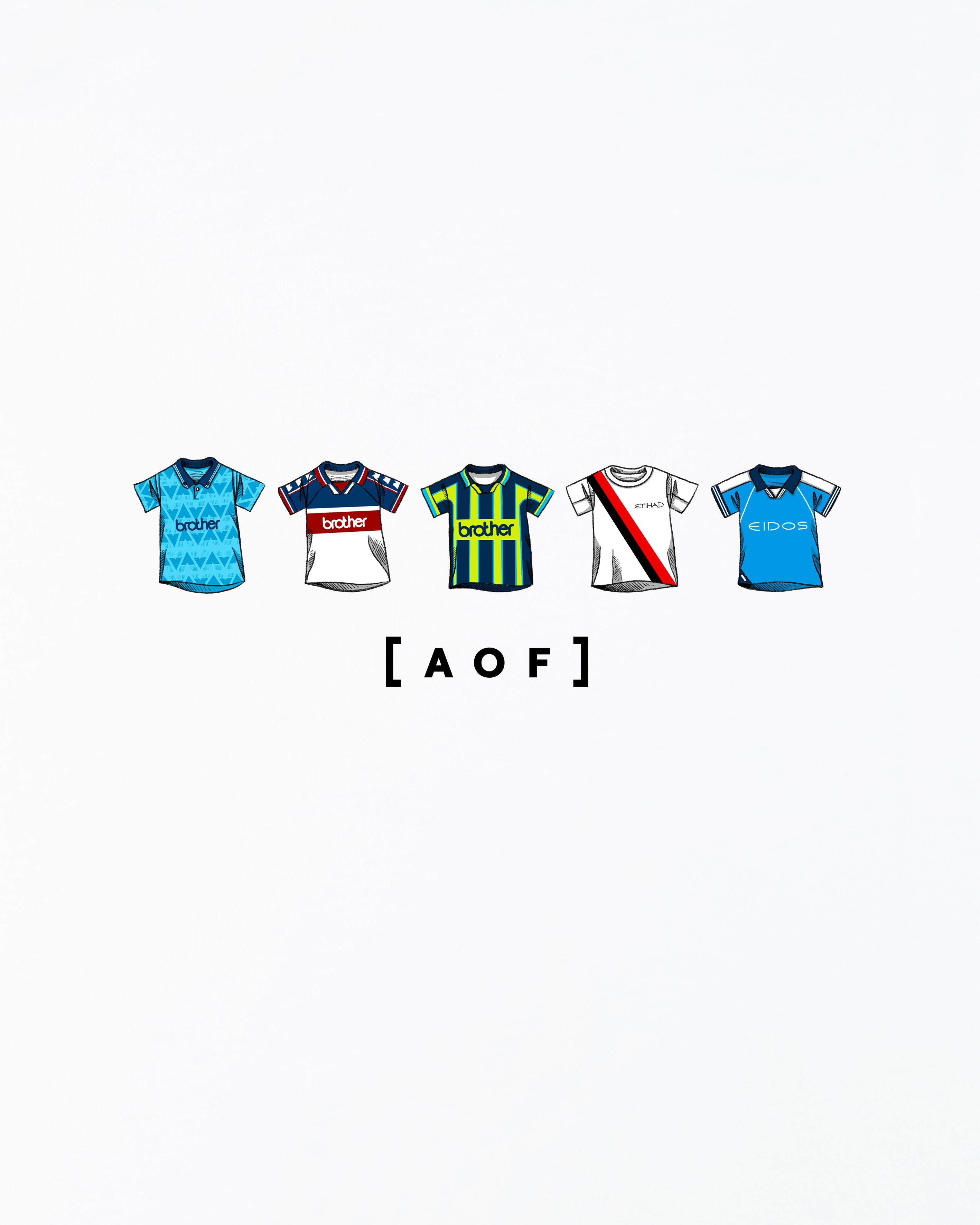 AOF MCFC Printed Classics Tee | Black & White Graphic T-shirt