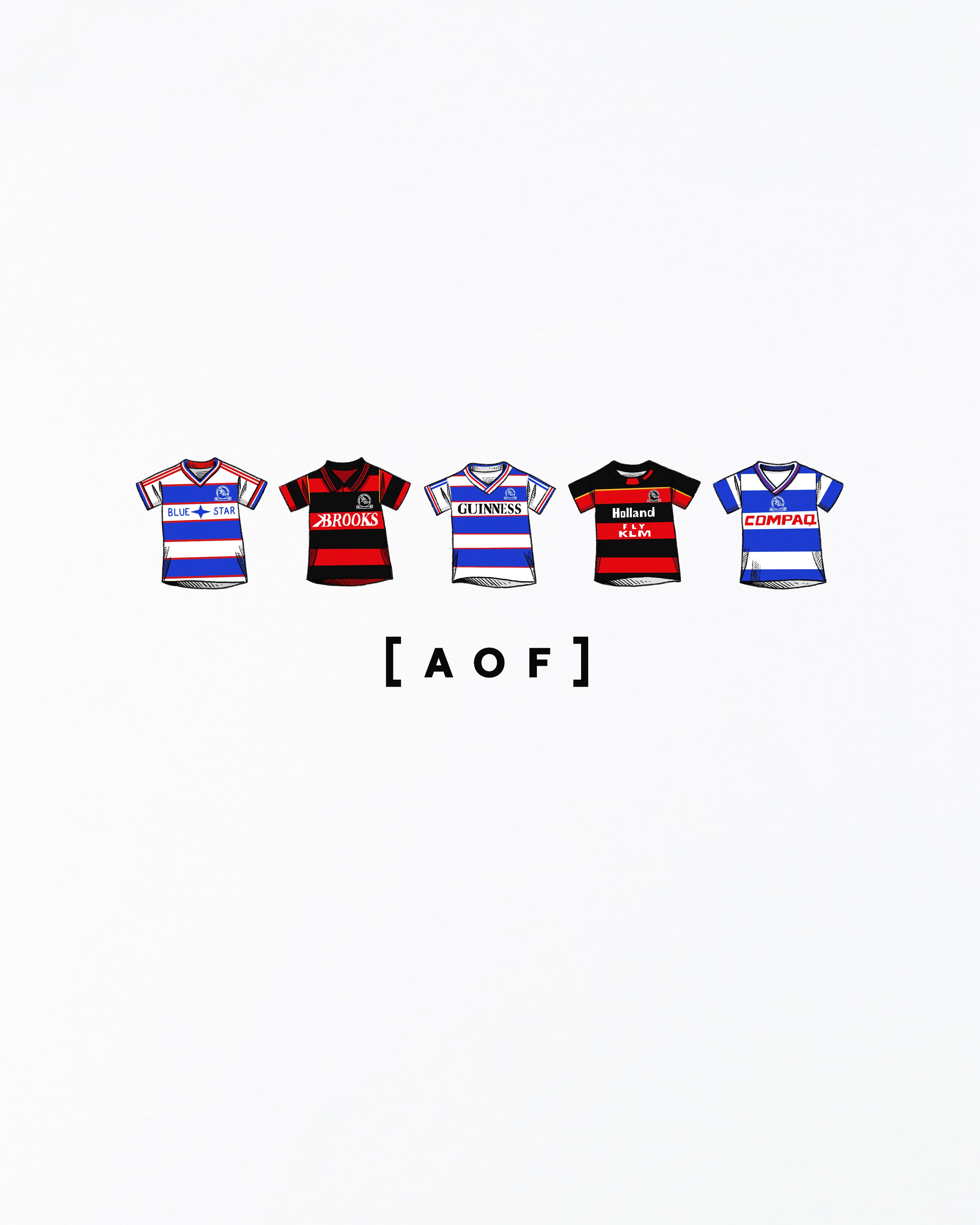 AOF QPR Printed Classics Tee | White Graphic T-shirt | Art of Football