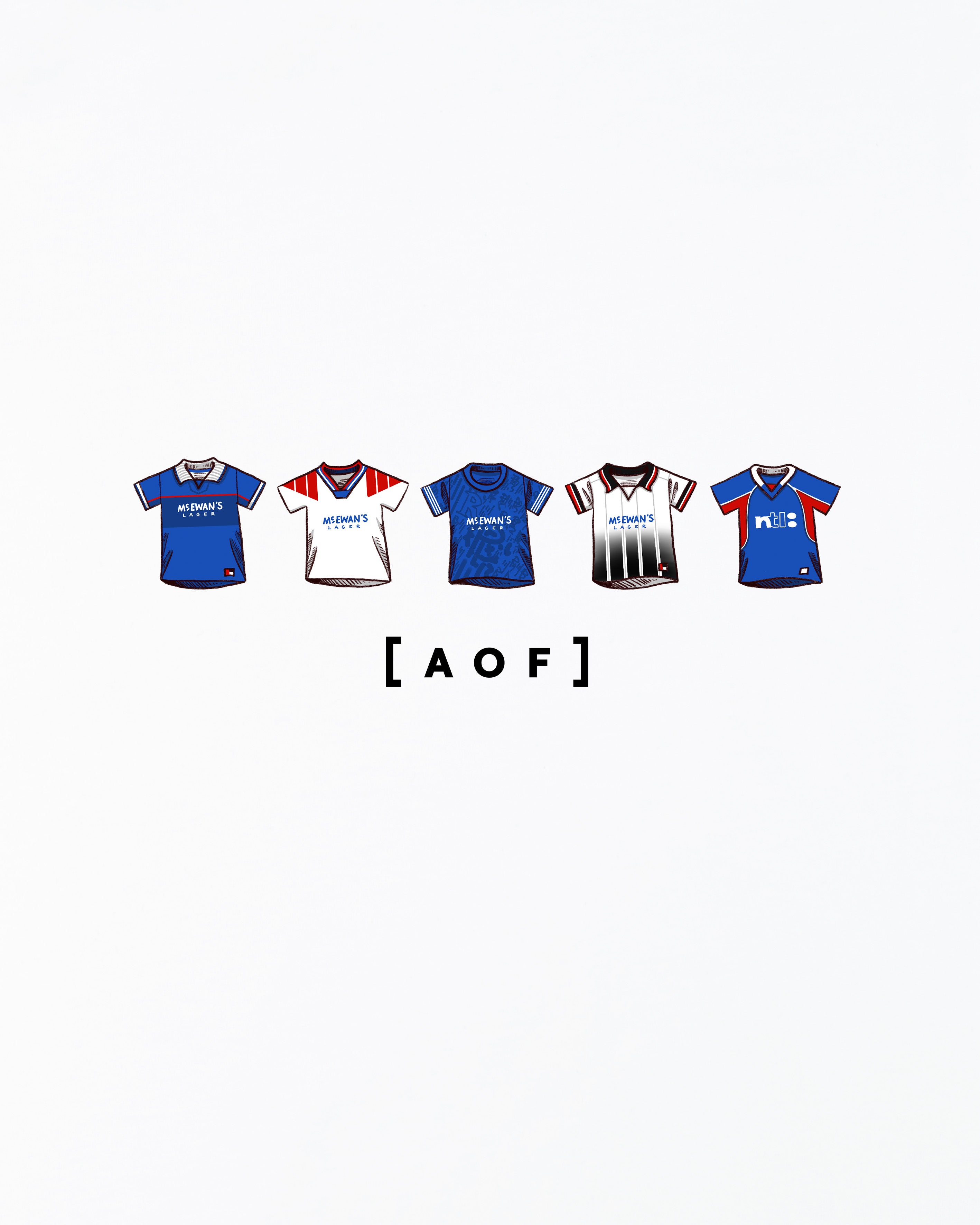 AOF RFC Printed Classics Tee | White Graphic T-shirt | Art of Football