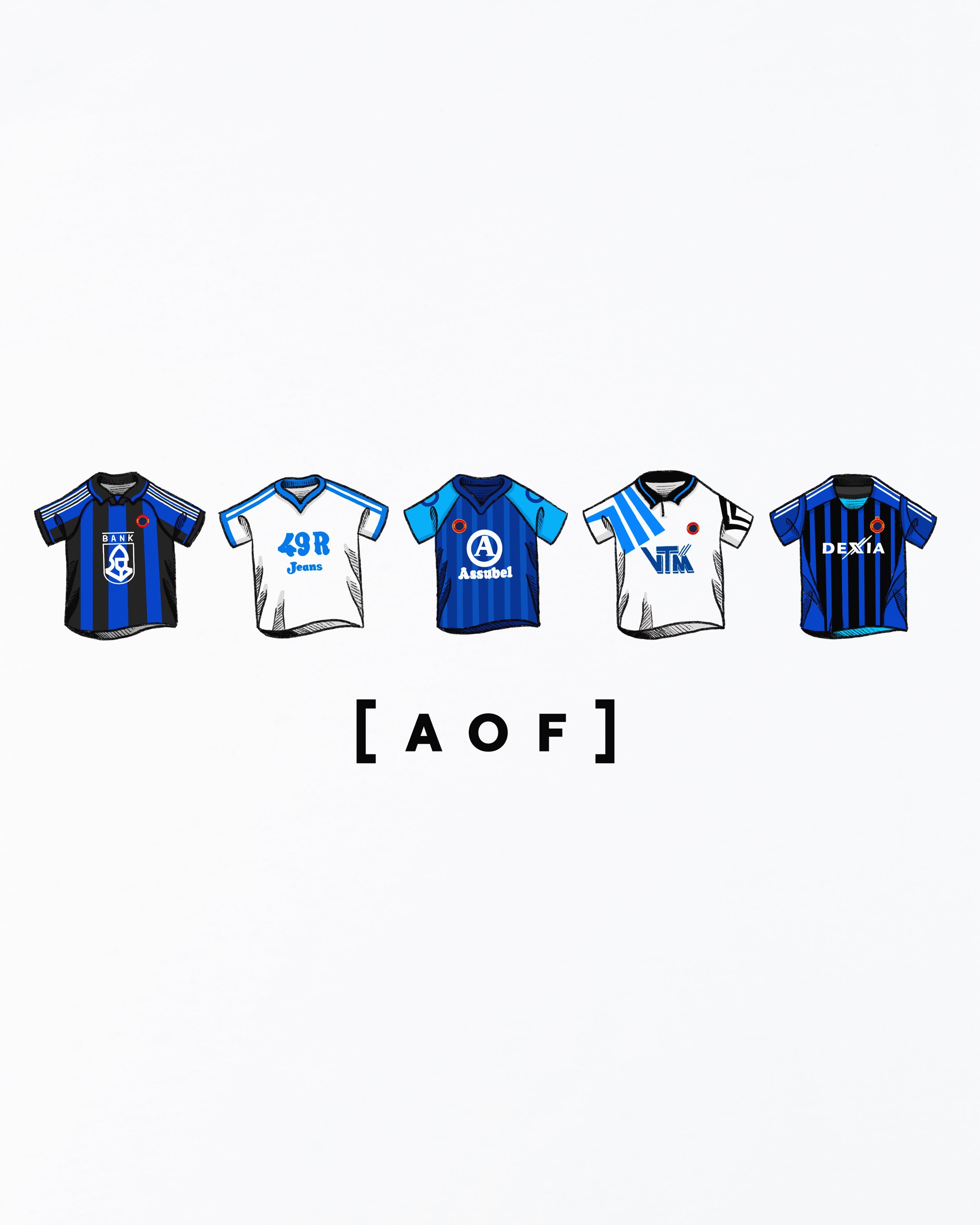 AOF Club Brugge Printed Classics Tee | Black & White Graphic T-shirt