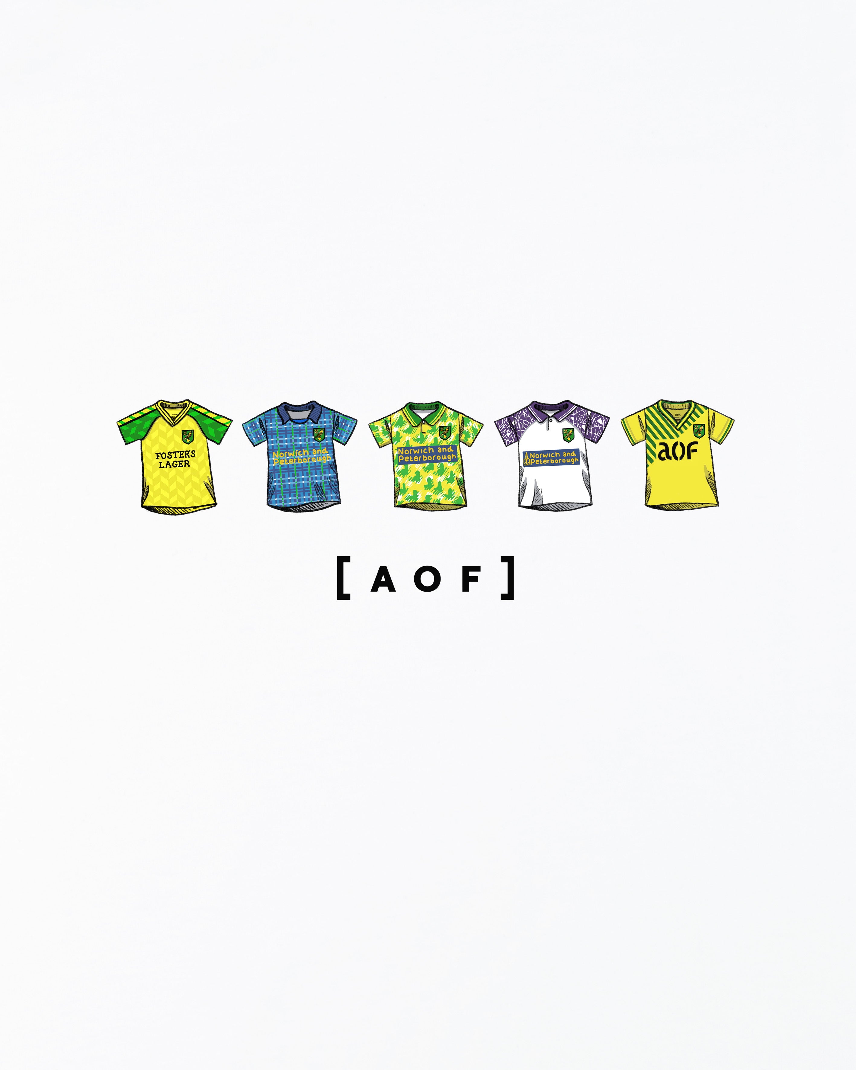 AOF NCFC Printed Classics Tee | White T-shirt | Art of Football
