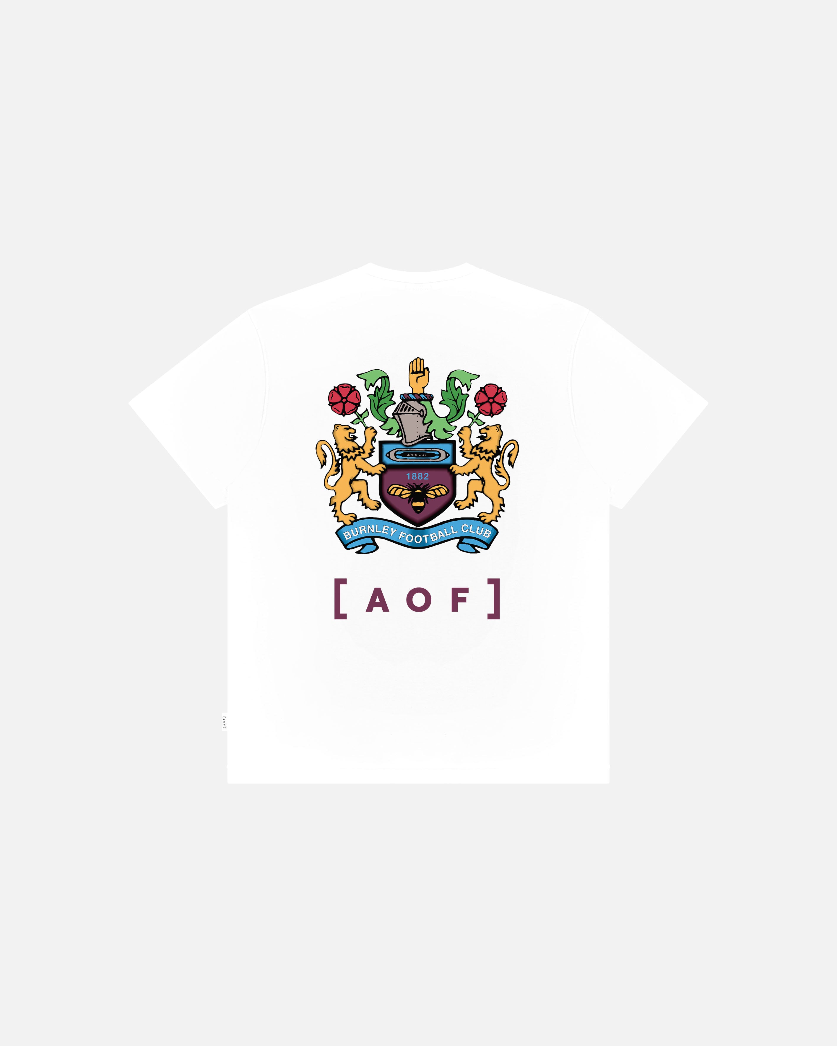 AOF Burnley 90's Crest Tee | White Graphic T-shirt | Art of Football