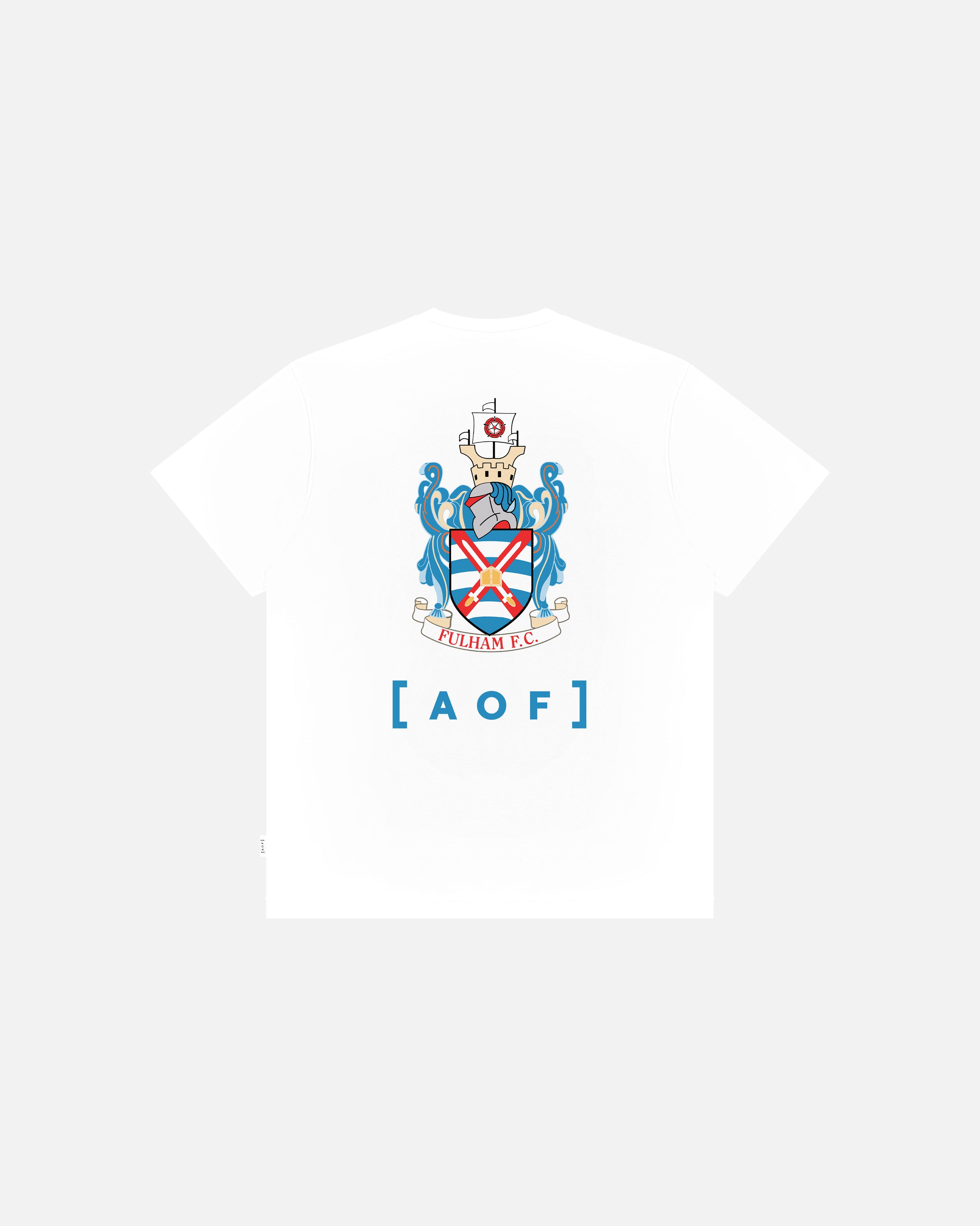 AOF x Fulham 90s Crest Tee | White Graphic T-shirt | Art of Football