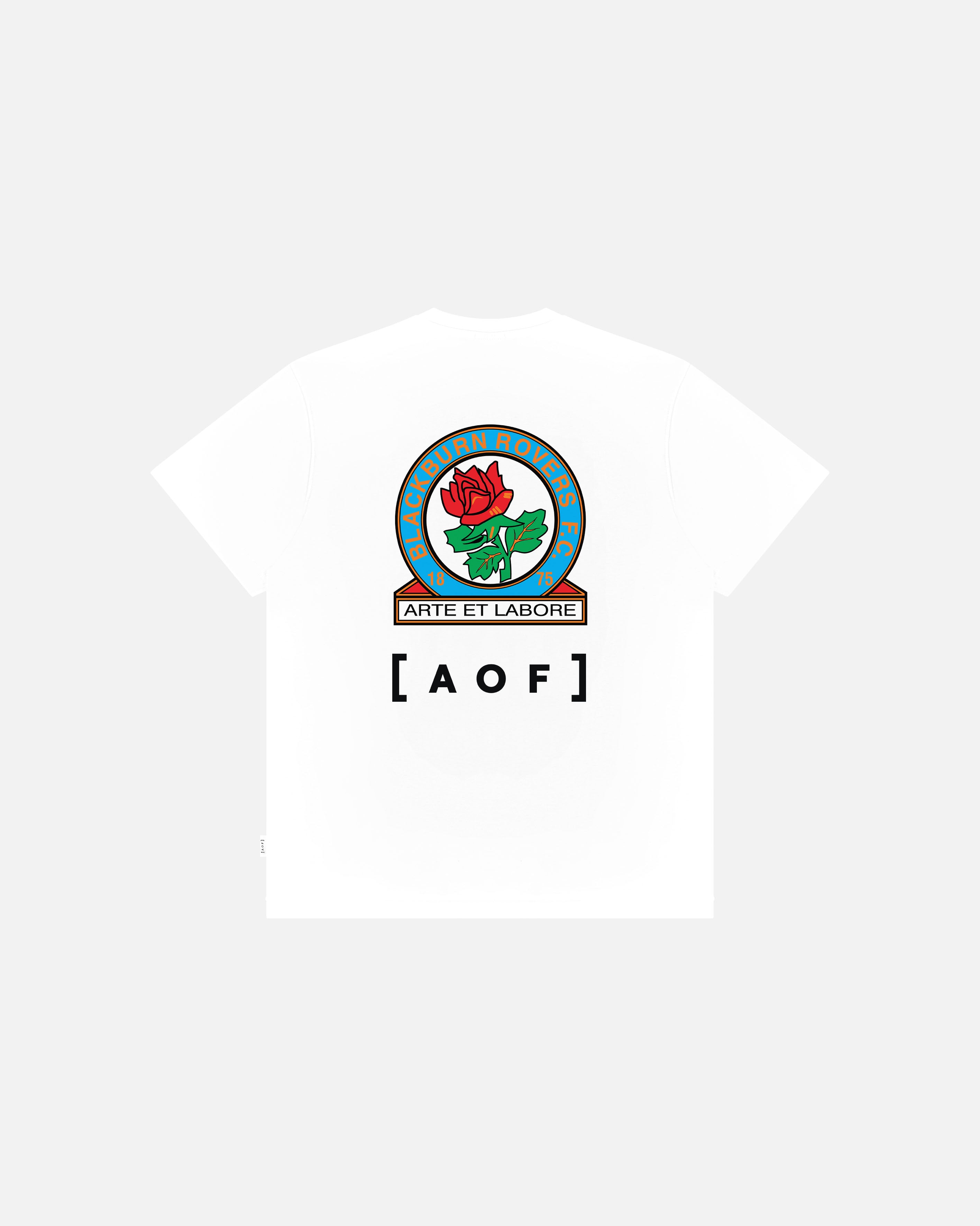 AOF x Blackburn 90s Crest Tee | White Graphic T-shirt | Art of Football