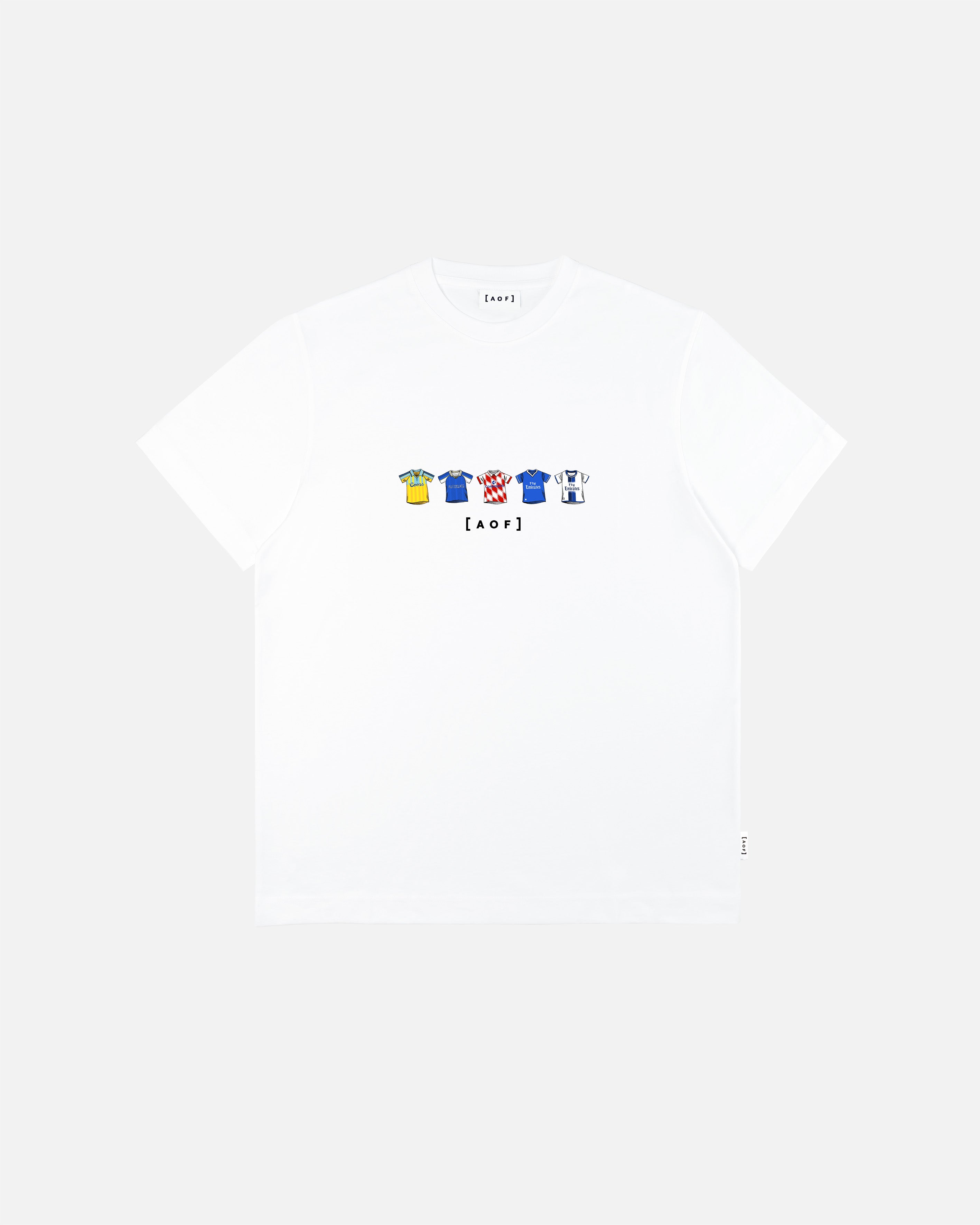 AOF Pensioners Printed Classics Tee | White T-shirt | Art of Football