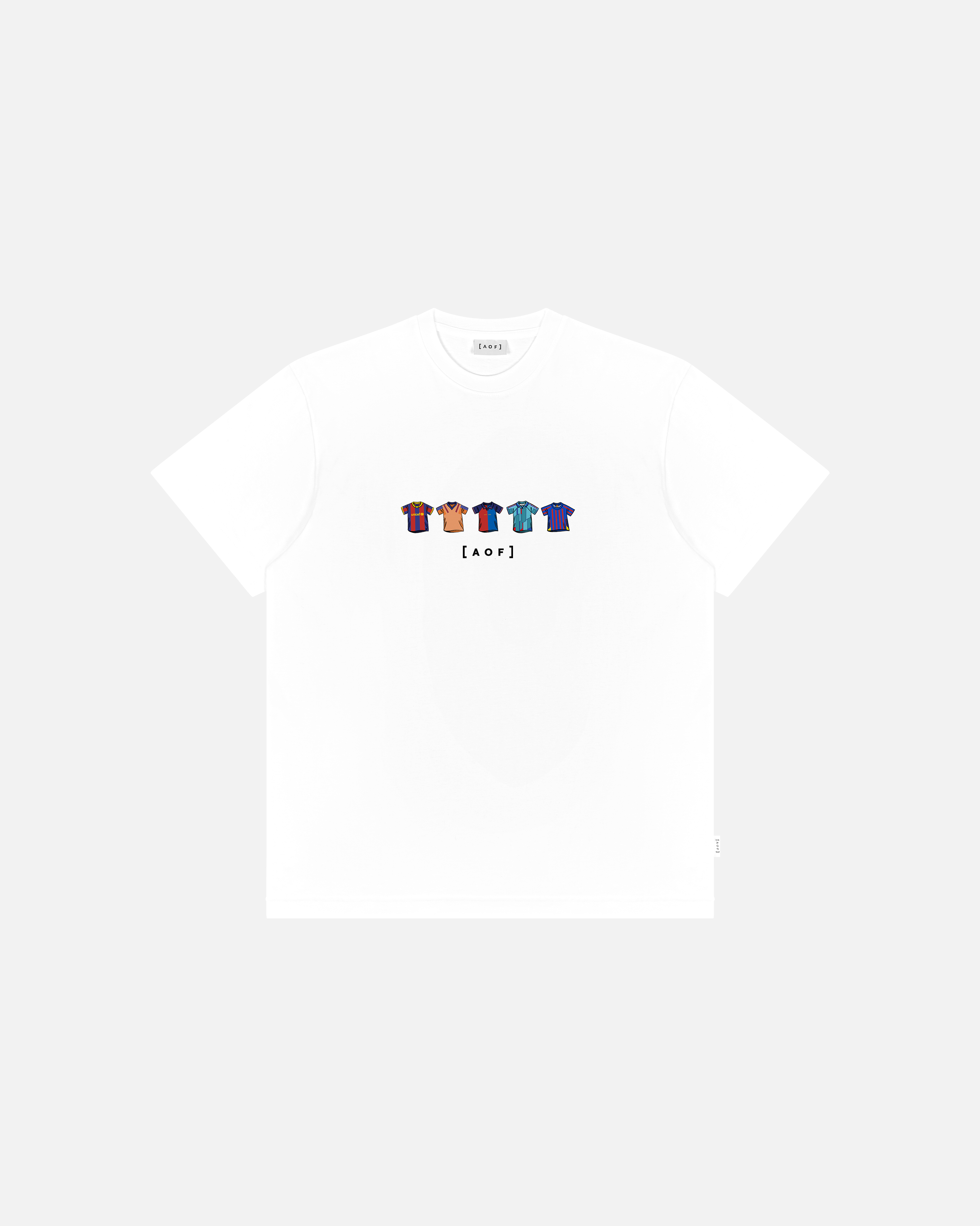 AOF x Barcelona Printed Classics Tee | White T-shirt | Art of Football