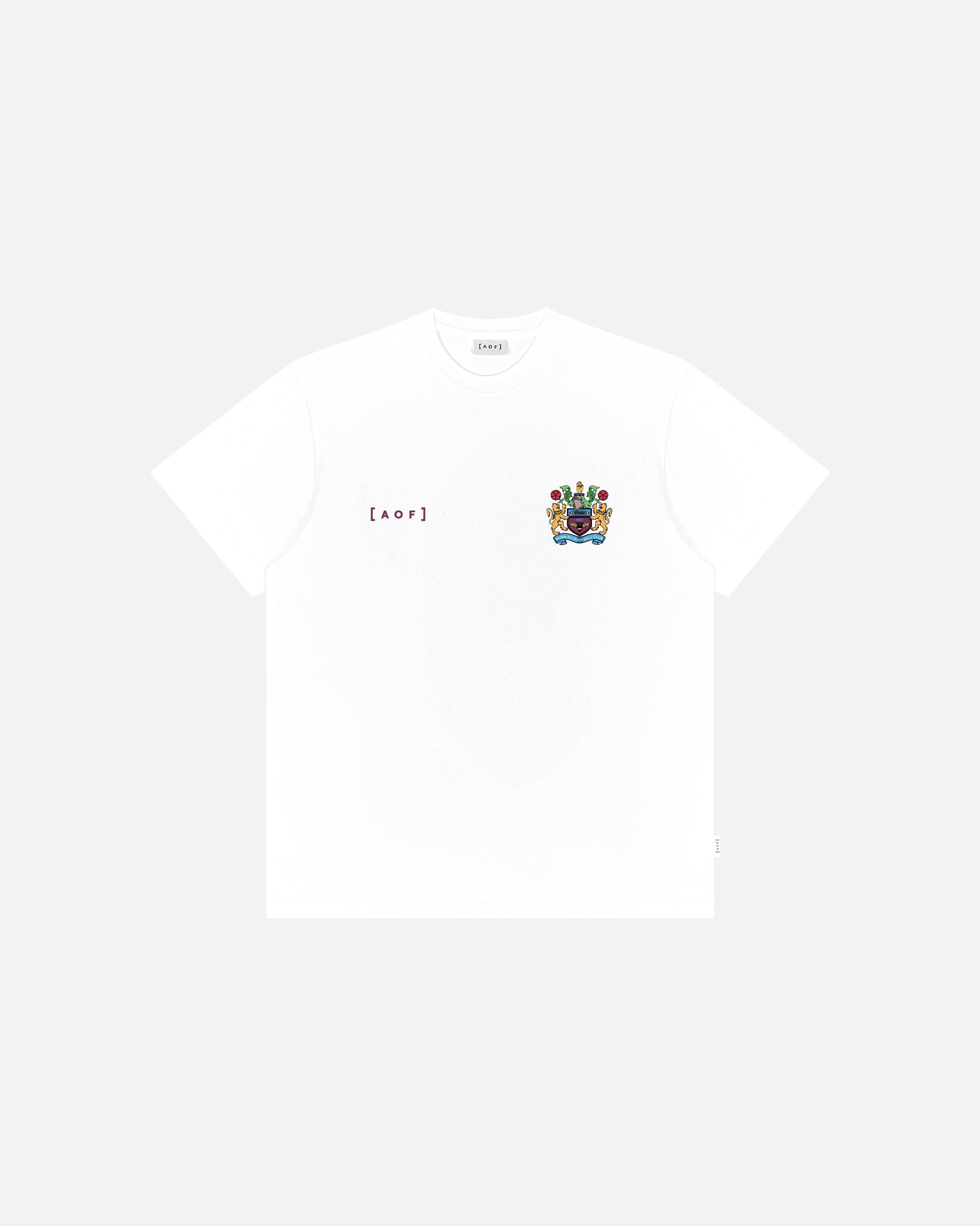 AOF Burnley 90's Crest Tee | White Graphic T-shirt | Art of Football