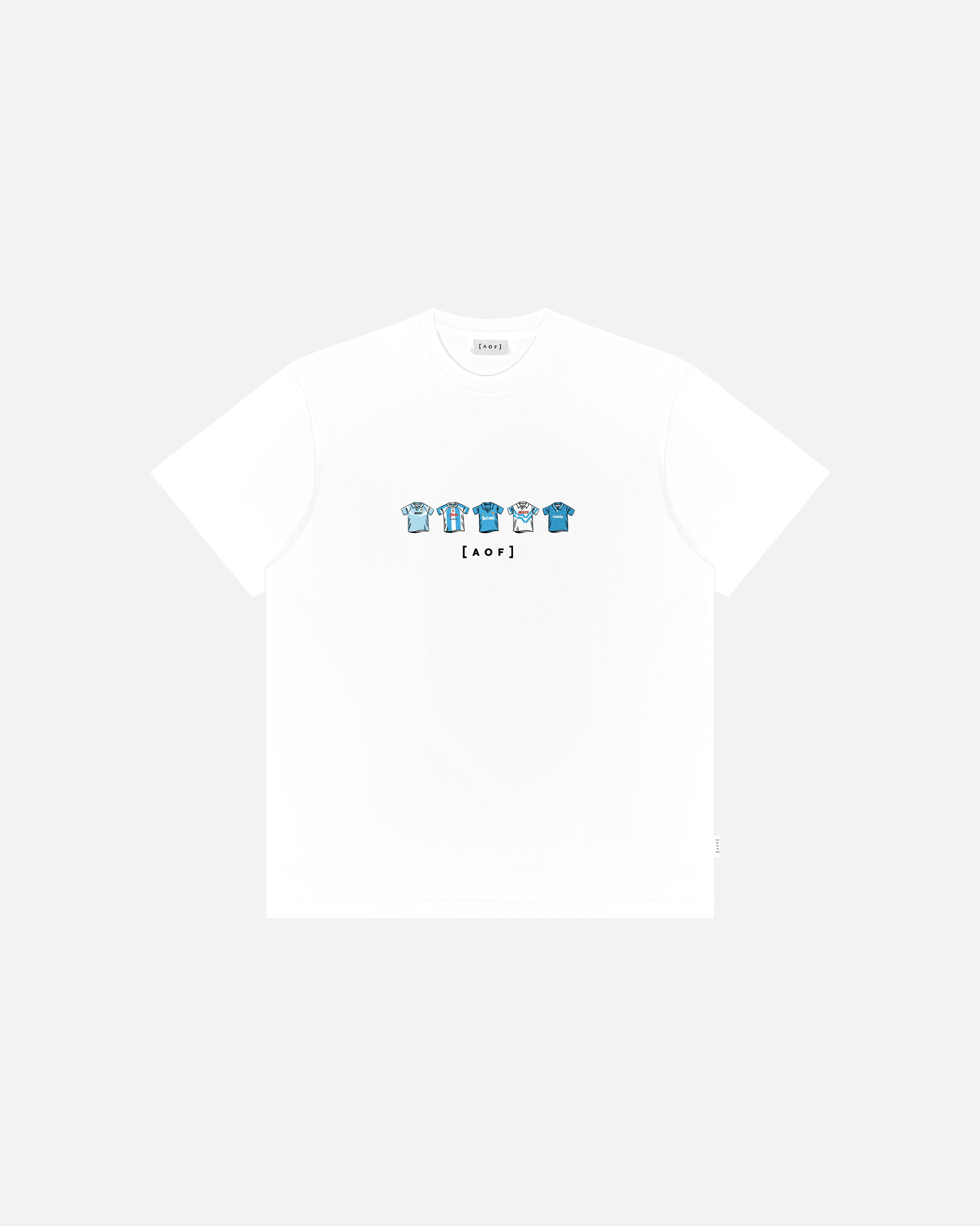 AOF Napoli Printed Classics Tee | White Graphic Tee | Art of Football