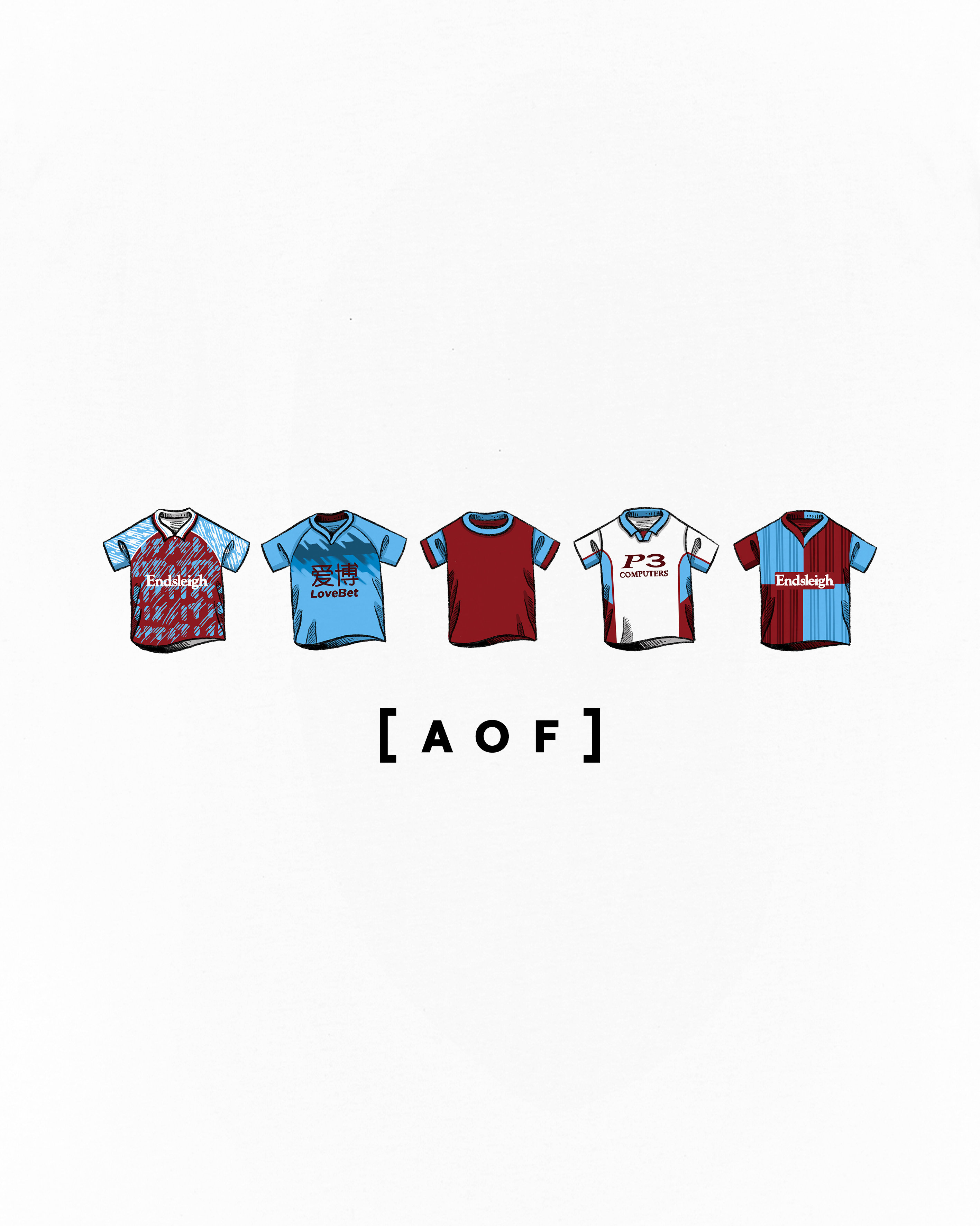 AOF Burnley Printed Classics Tee | Black & White Graphic T-shirt