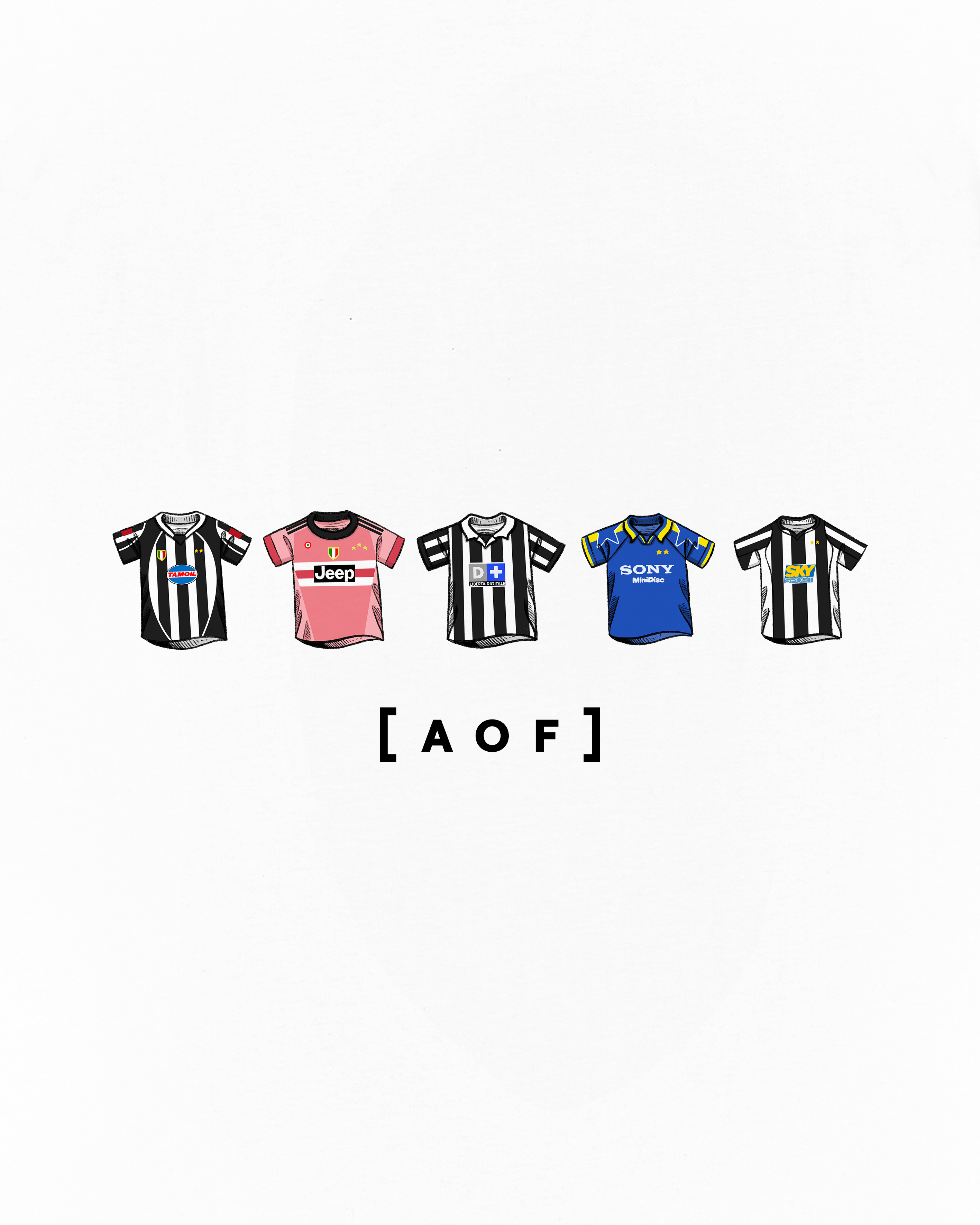 AOF Juve Printed Classics Tee | Black & White Graphic T-shirt