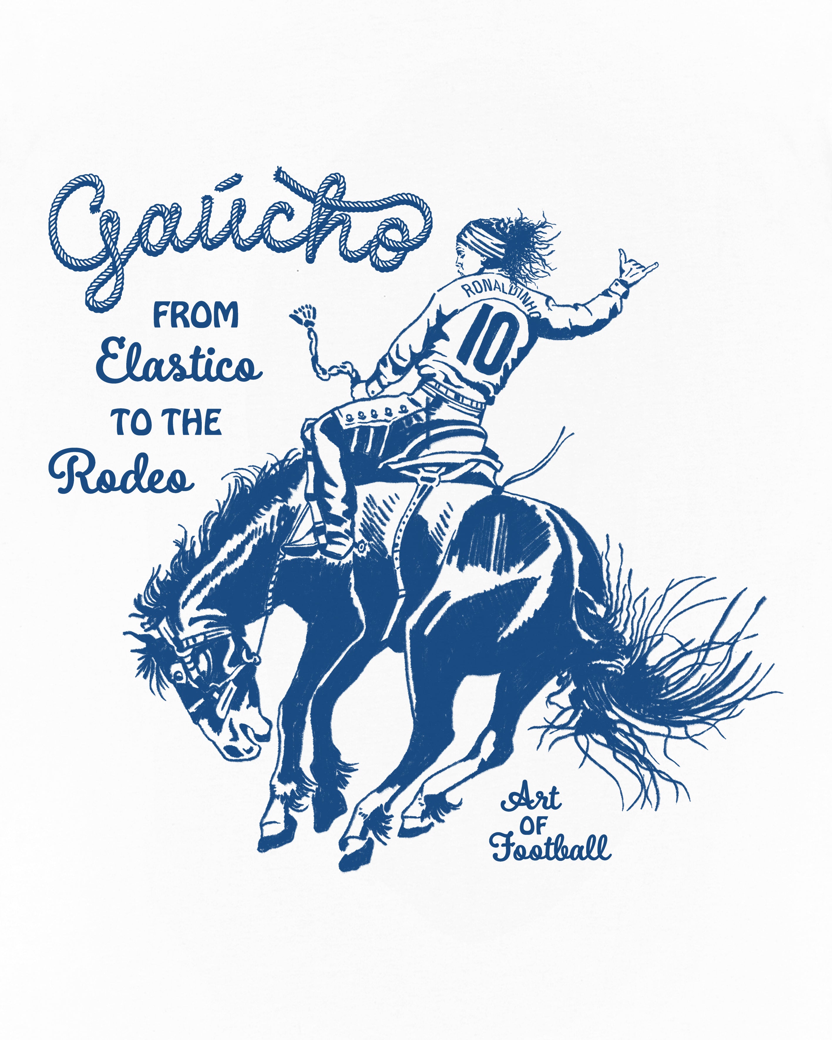 ART OF Gaucho Tee | Brazil White Graphic Football T-shirt