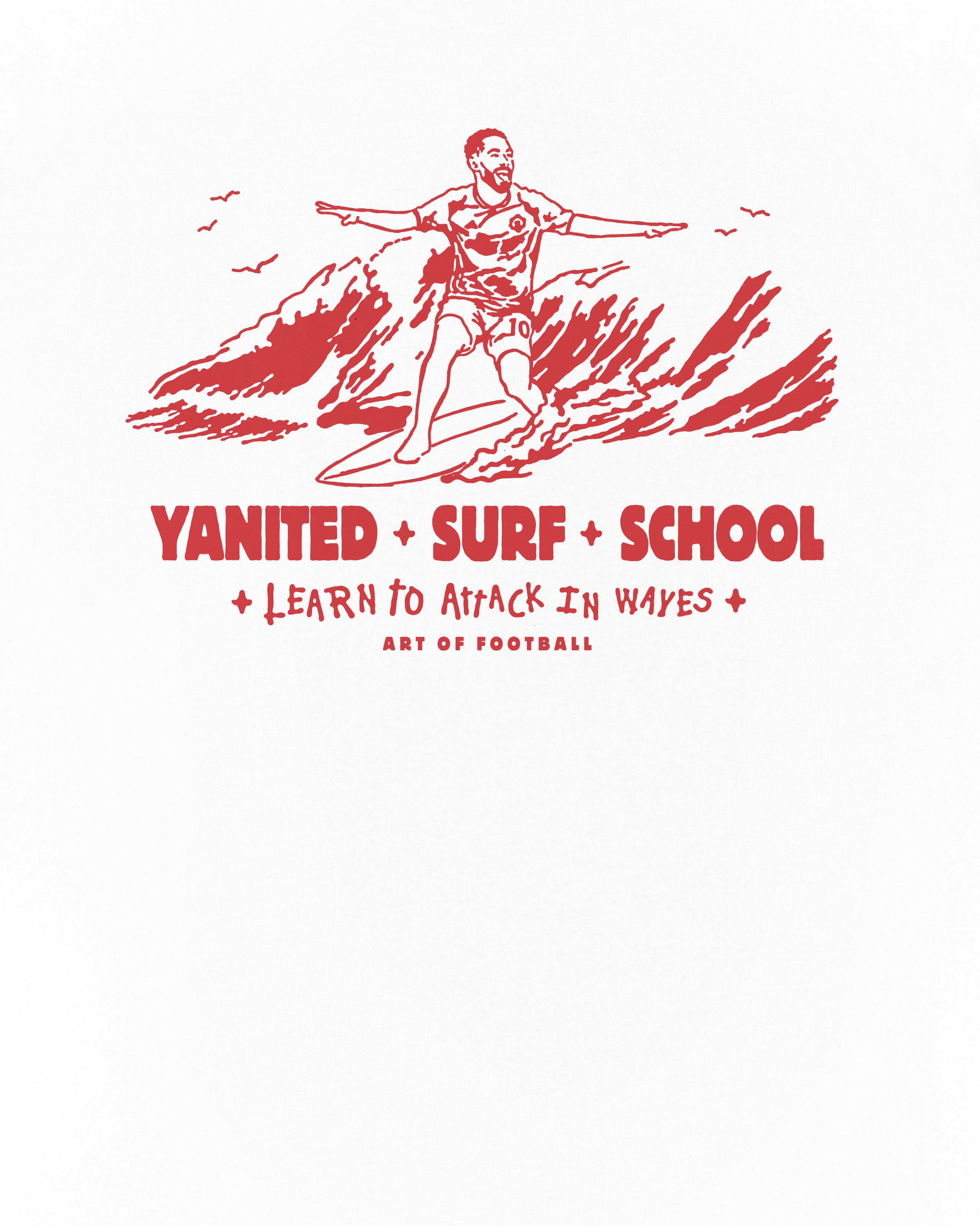 ART OF Yanited Surf School Tee | United White Graphic Football T-shirt