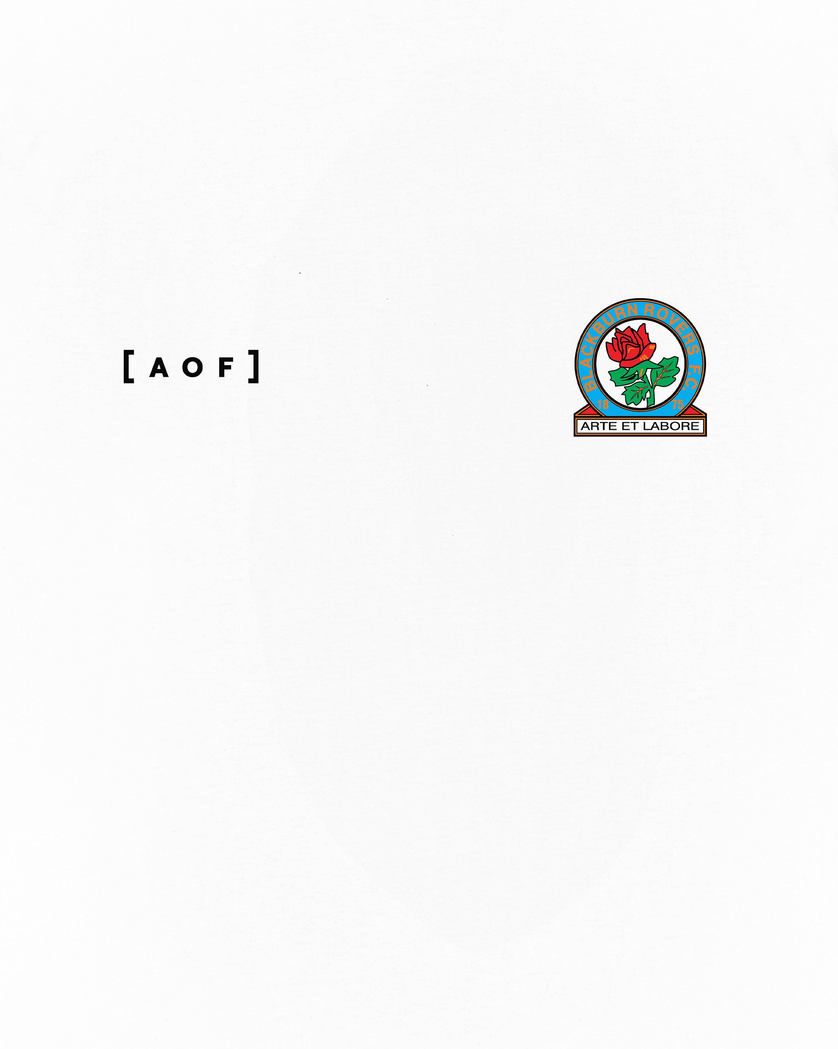 AOF x Blackburn 90s Crest Tee | White Graphic T-shirt | Art of Football