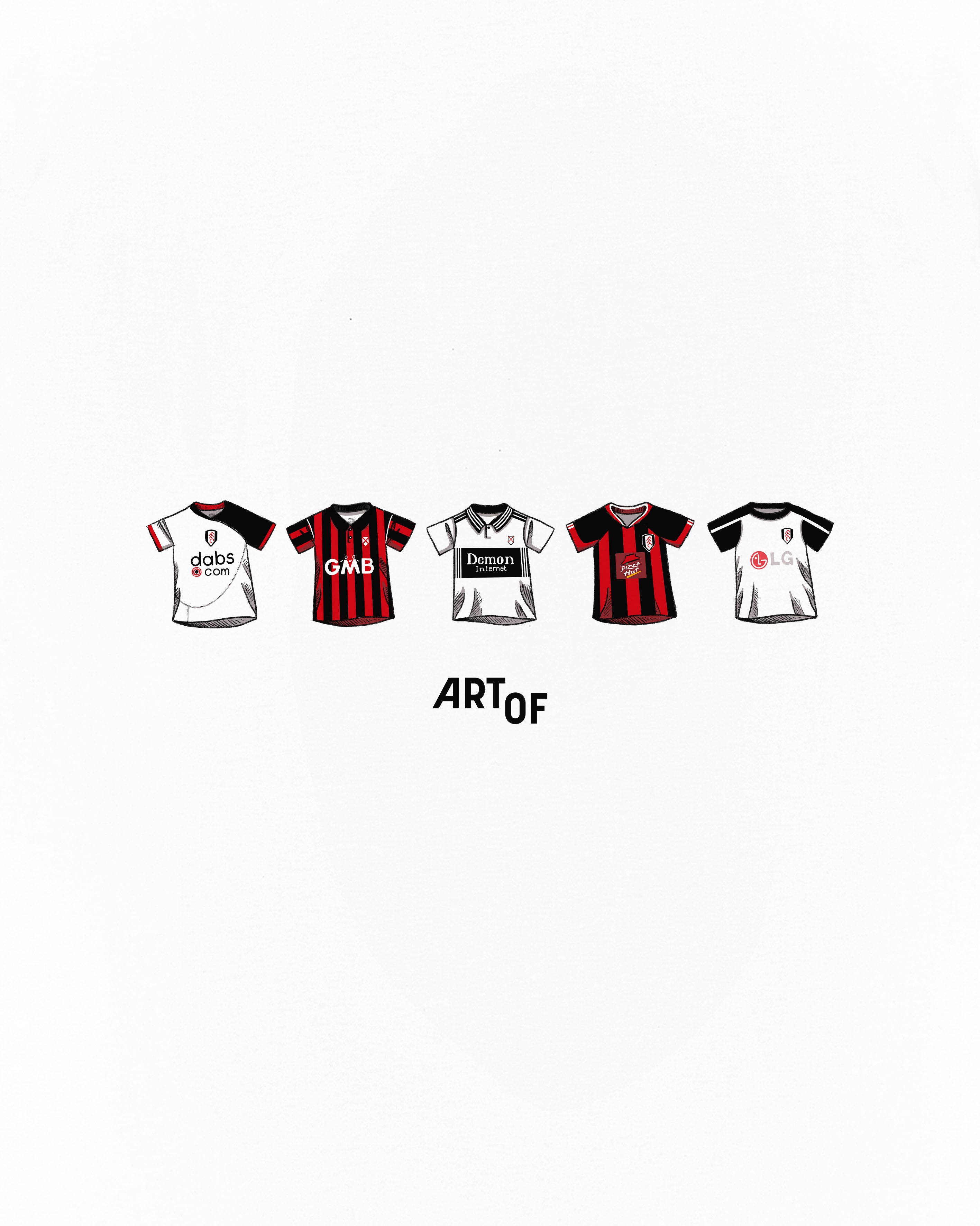ART OF x Fulham Printed Classics Tee | White Graphic Football T-shirt