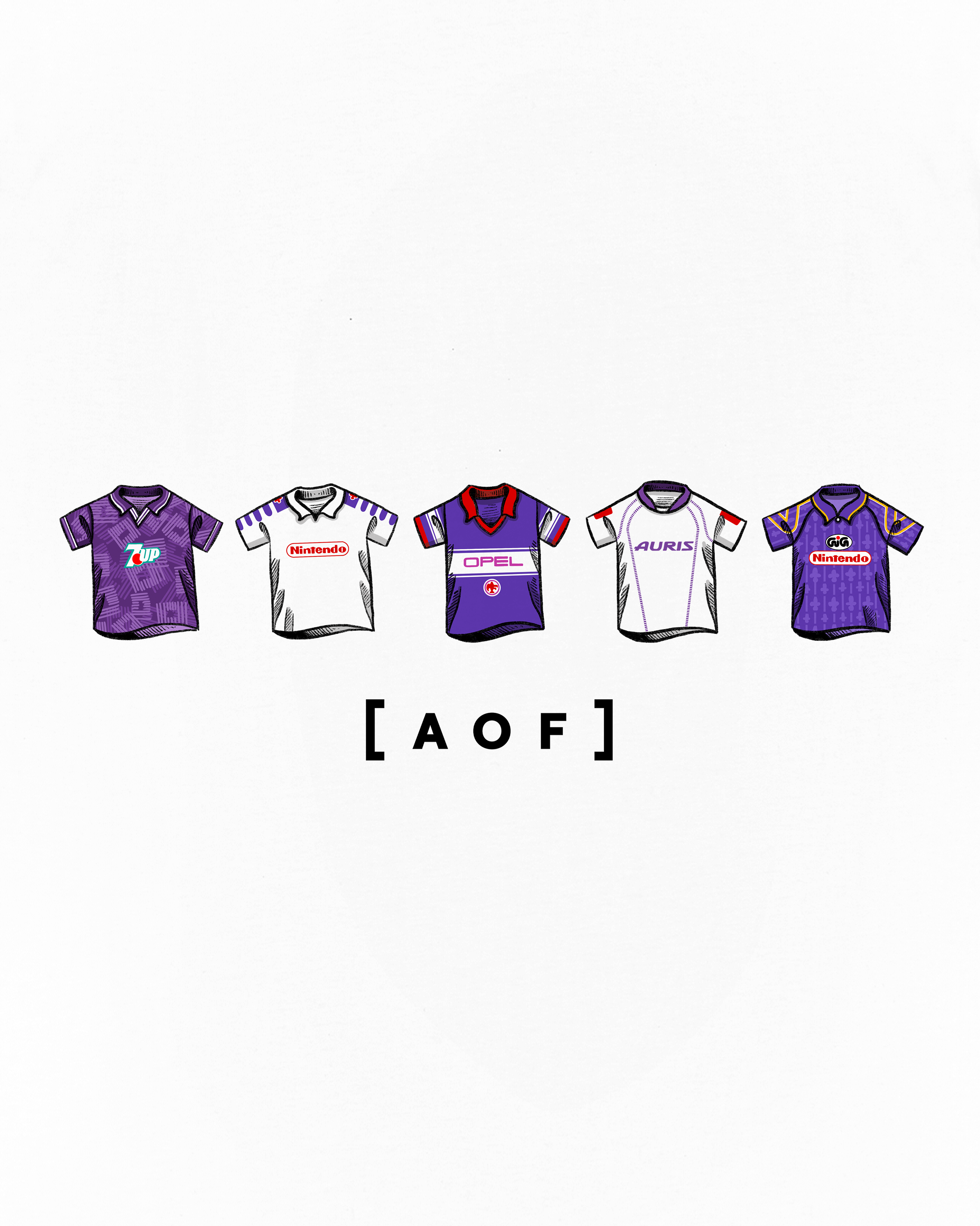AOF Fiorentina Printed Classics Tee | Black & White Graphic T-shirt