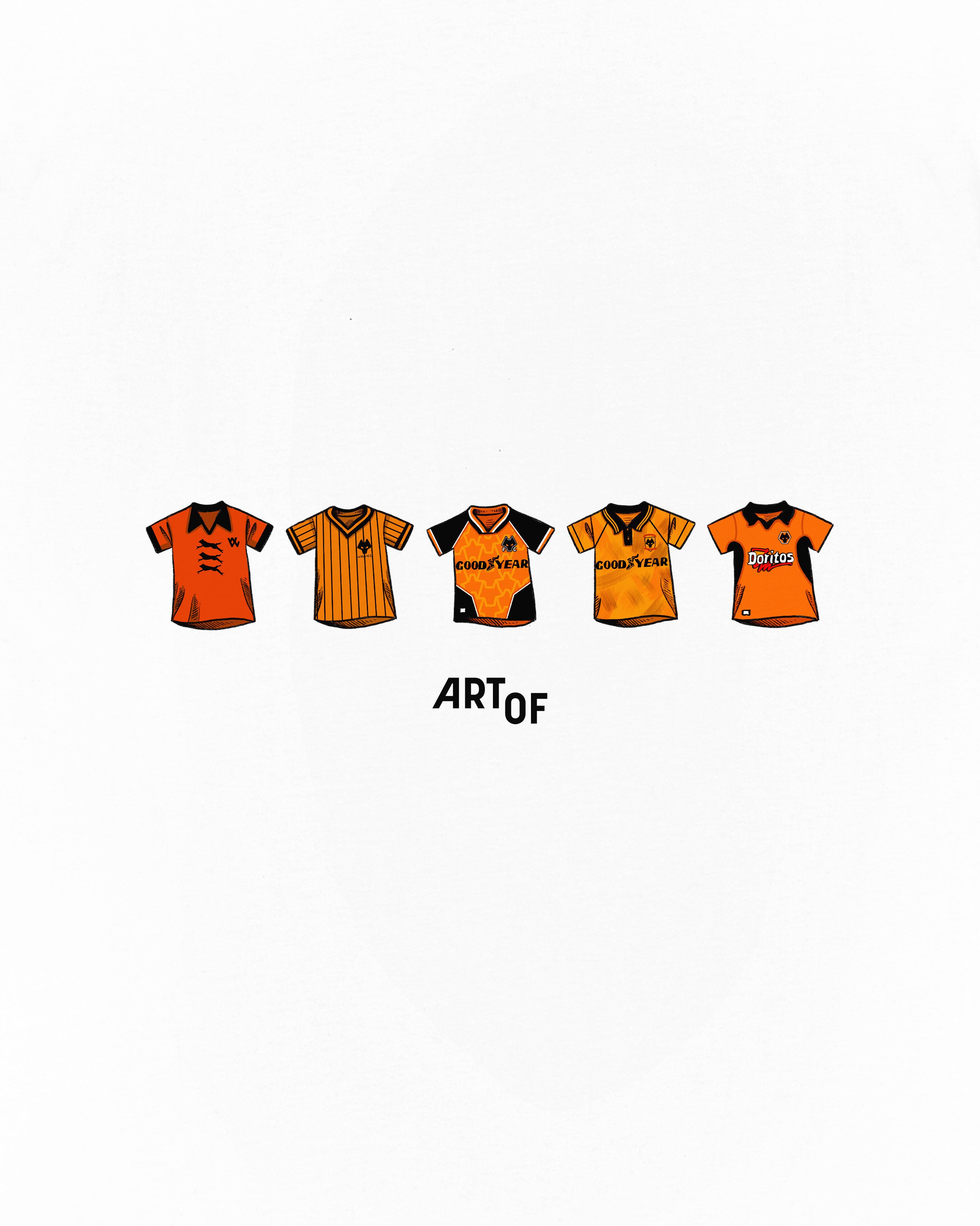 ART OF x Wolves Printed Classics Tee | White Graphic Football T-shirt