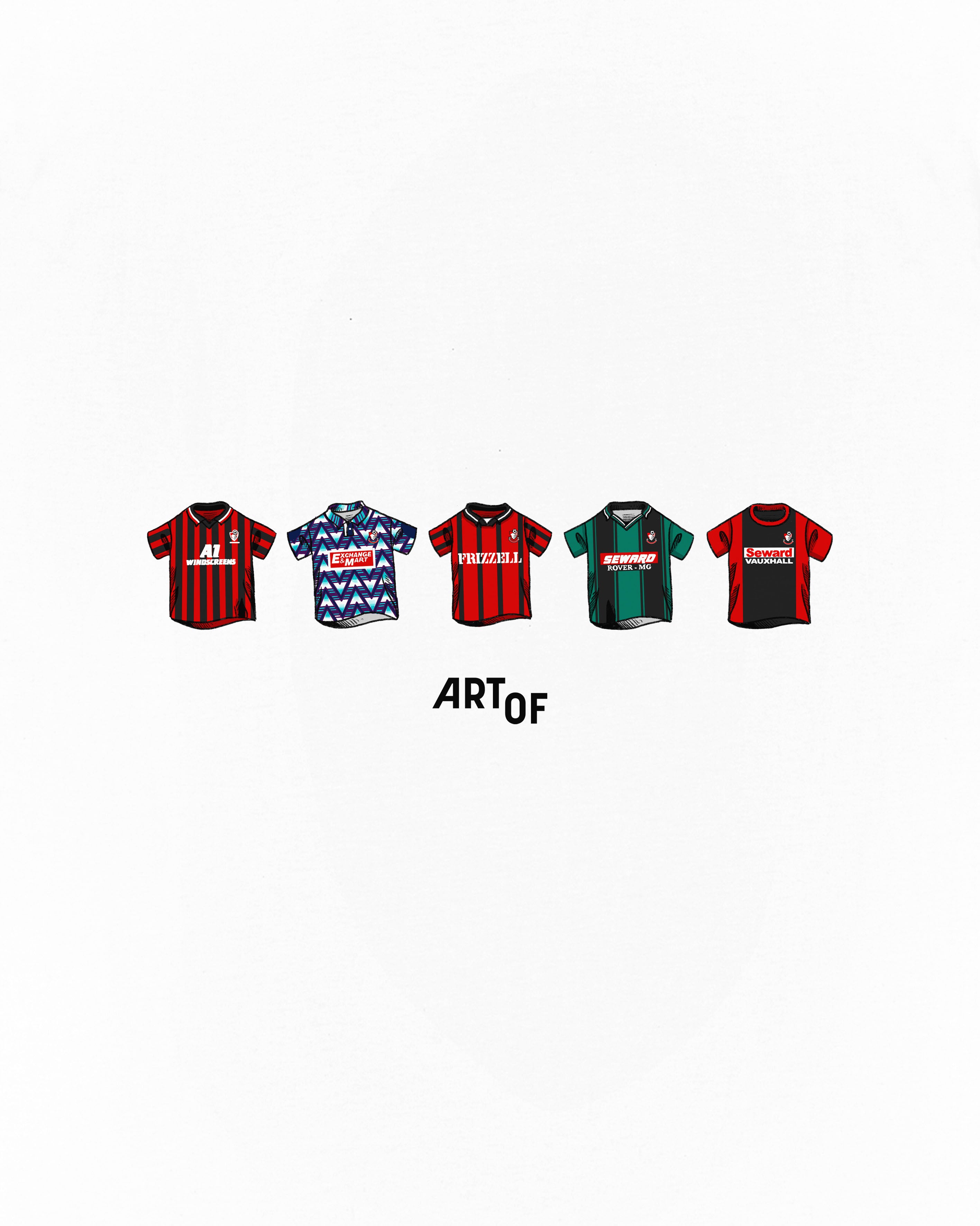ART OF x Bournemouth Printed Classics Tee | White Football T-shirt